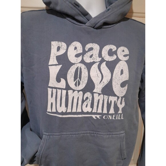 Oneill Sweatshirt Hoodie,  "Peace, Love, Humanity" Sz Small Unisex - Picture 2 of 5